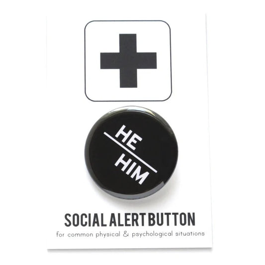 He/Him Pronoun Pinback Button