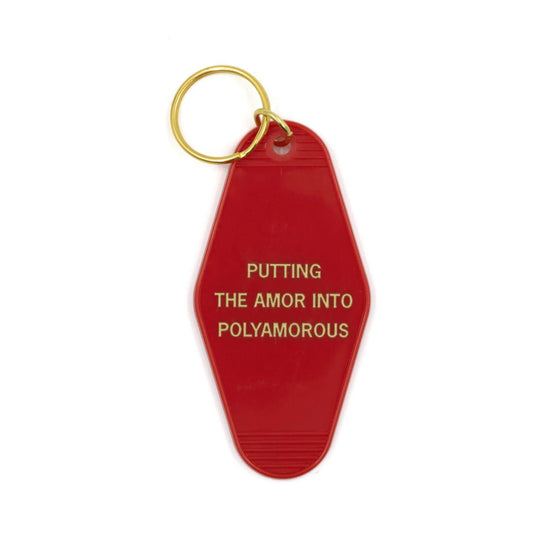 Putting the Amor in Polyamorous Motel Style Keychain