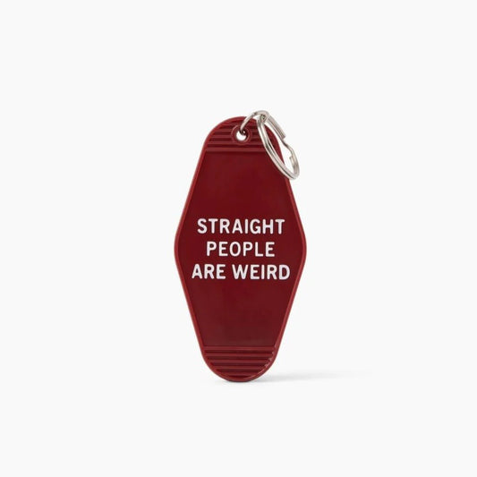 Straight People Are Weird Motel Style Keychain