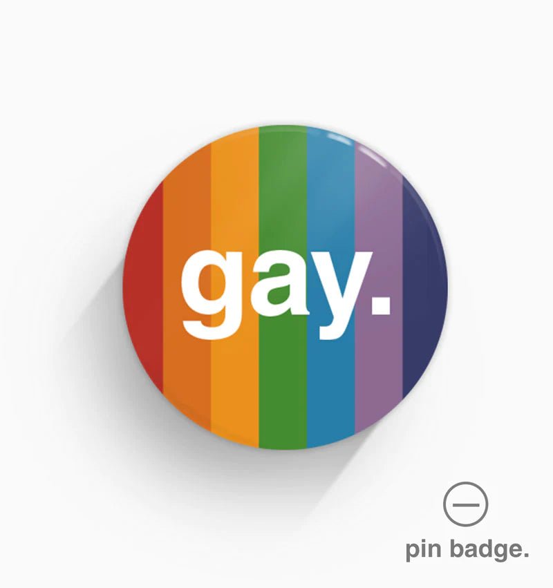 "Gay" Pin Badge - Queer Book Bar - Greetings From Hell