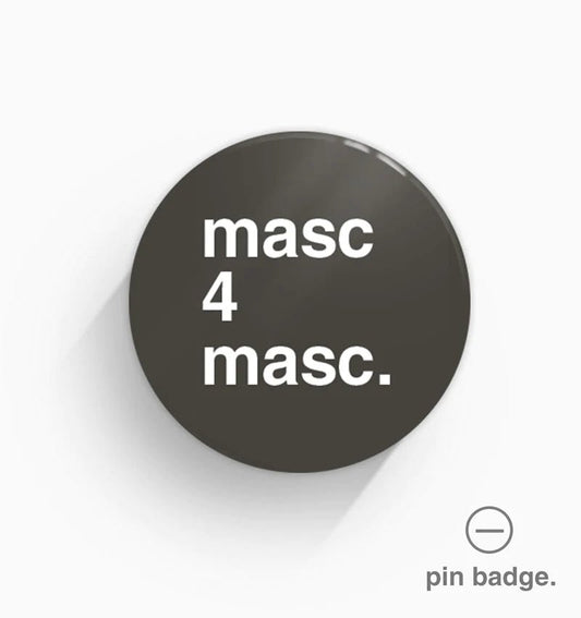 "Masc4masc" Pin Badge - Queer Book Bar - Greetings From Hell