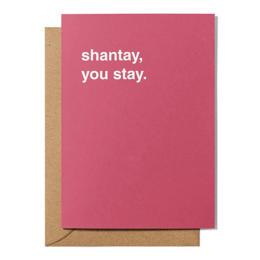 "Shantay, You Stay" Anniversary Card - Queer Book Bar - Greetings From Hell